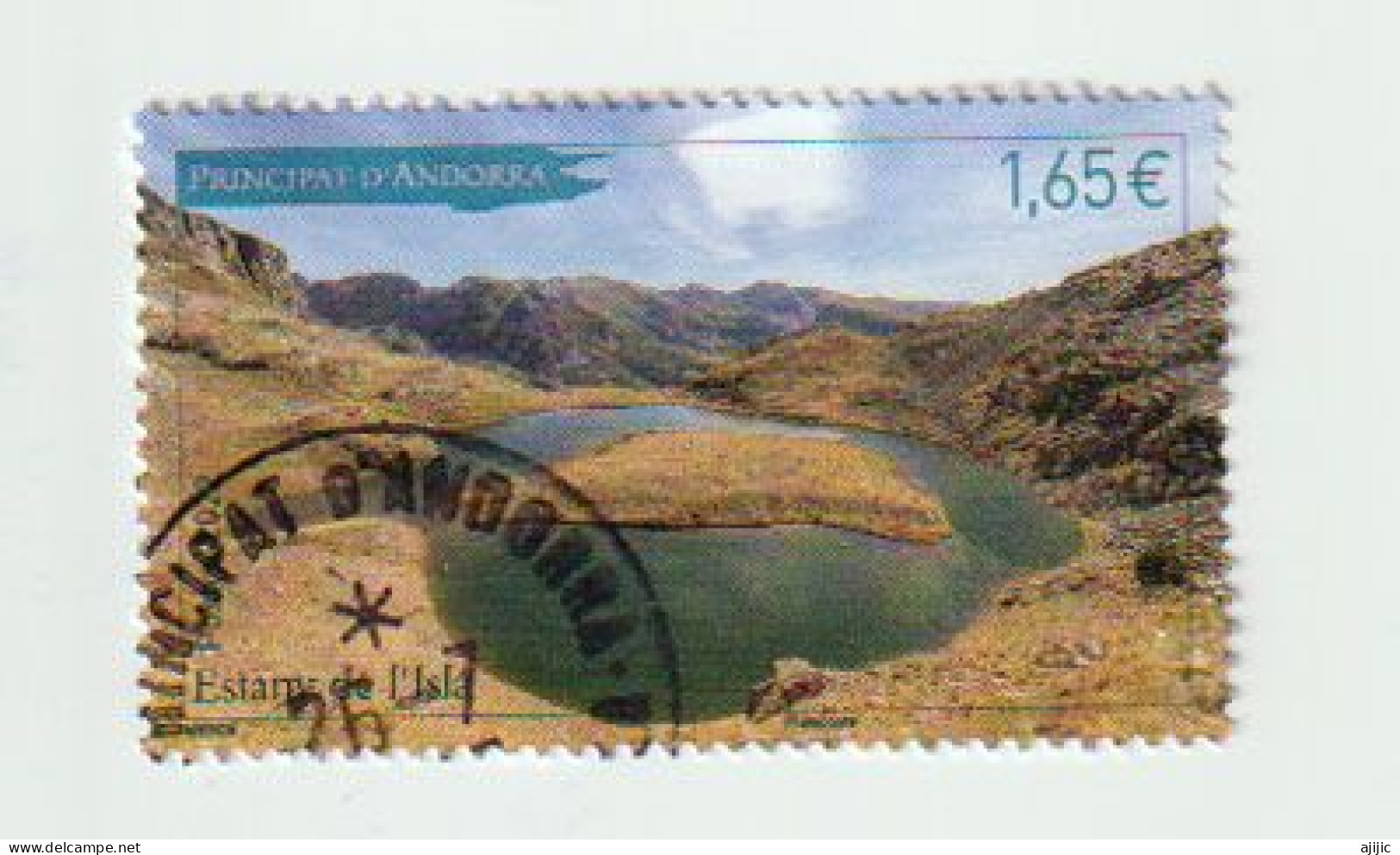 ANDORRA 2022 Estany De L'Isla (LAC A 2398 M) Sello Usado 1ª Calidad, Alto Facial - Used Stamps