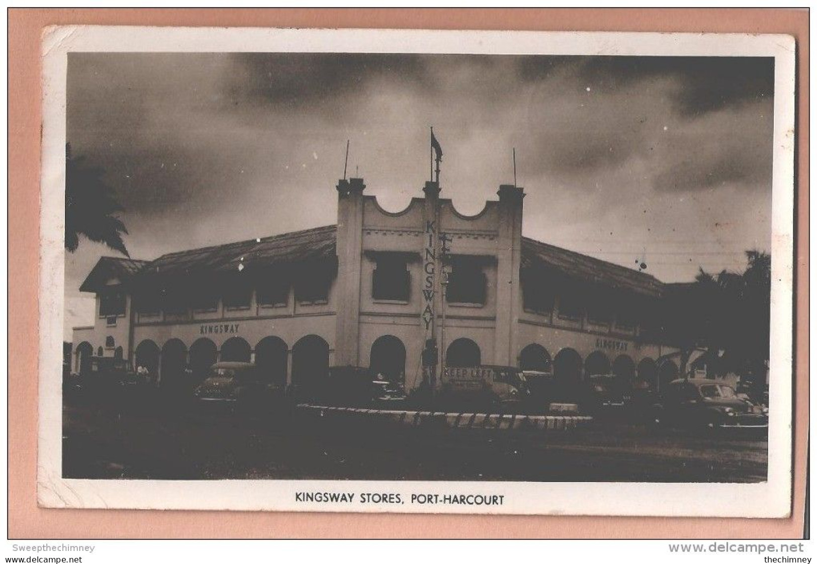 RP NIGERIA PORT HARCOURT KINGSWAY STORES + MOTOR CARS & ROAD ROUNDABOUT POSTCARD RP Nigéria Carte-photo USED - Nigeria
