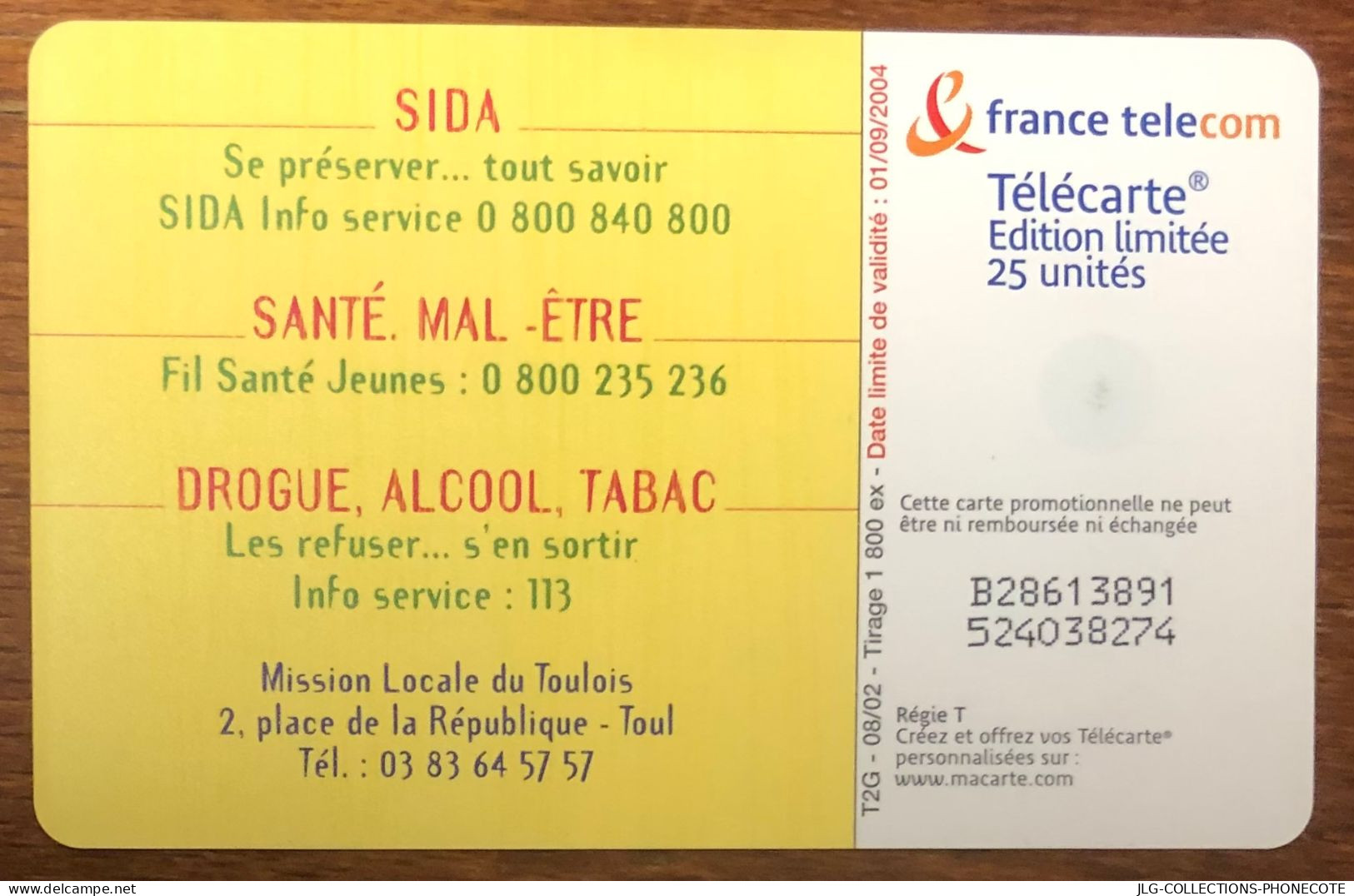 TOUL MISSION LOCALE RÉF PHONECOTE Hn1737  25U TELEFONKARTE SCHEDA TARJETA PHONECARD PREPAID PREPAYÉE CALLING CARD - 25 Eenheden