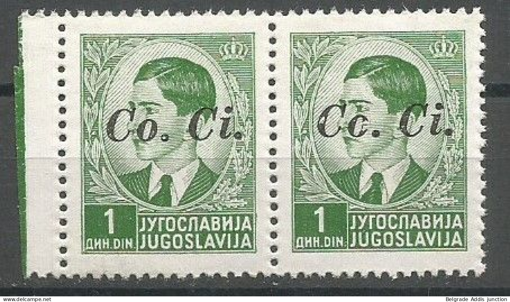 Italy Italia Yugoslavia Slovenia Lubiana Sassone 3 + 3i Plate Flaw: "O" Open MNH / ** 1941 Signed BOLAFFI CV: 35,00€ - Lubiana