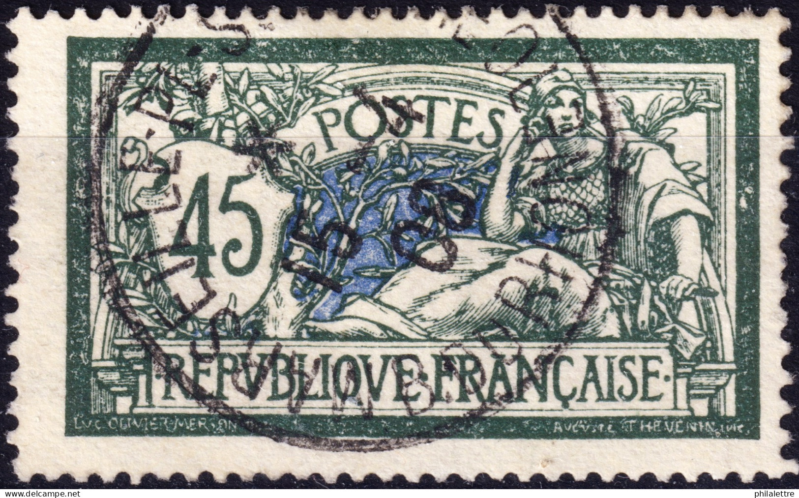 FRANCE - 1908 - TàD " MARSEILLE - PL.St.-FERREOL / B. DU RHONE " Sur Yv.143 45c Vert & Bleu Merson - TB - 1877-1920: Semi-Moderne