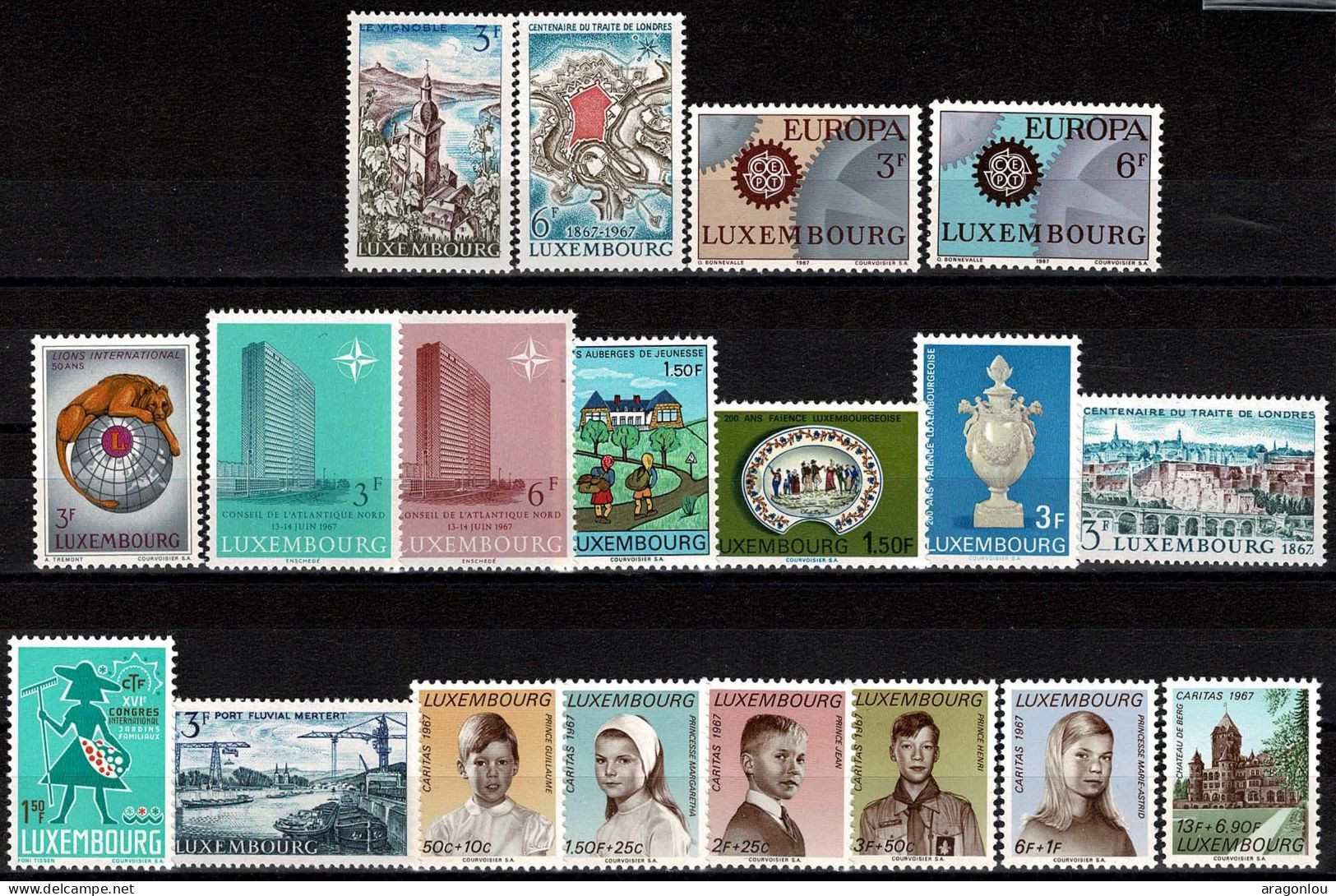 Luxembourg Luxemburg 1967 Année Complête 9 Séries Neuf MNH** - Volledige Jaargang