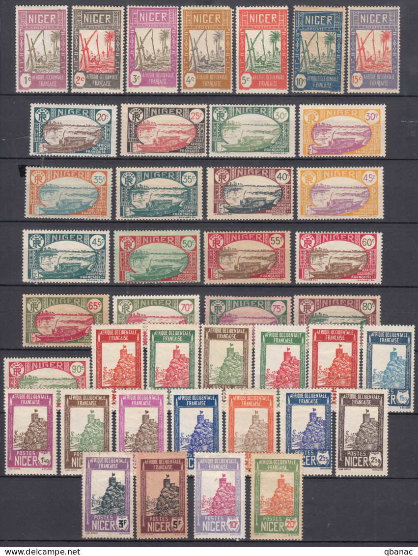 Niger 1926/1939 Pictorial Issue Selection, Mint Hinged - Ungebraucht