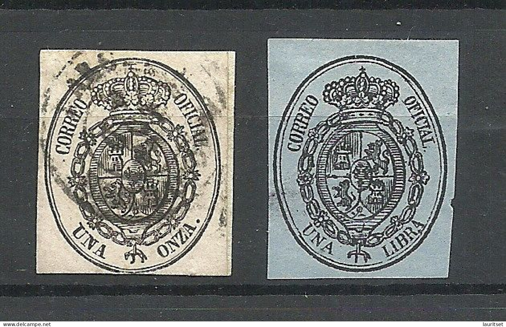 SPAIN Espana 1854/1855 Michel 5 & 8 Dienstmarken, Mint & Used - Dienst