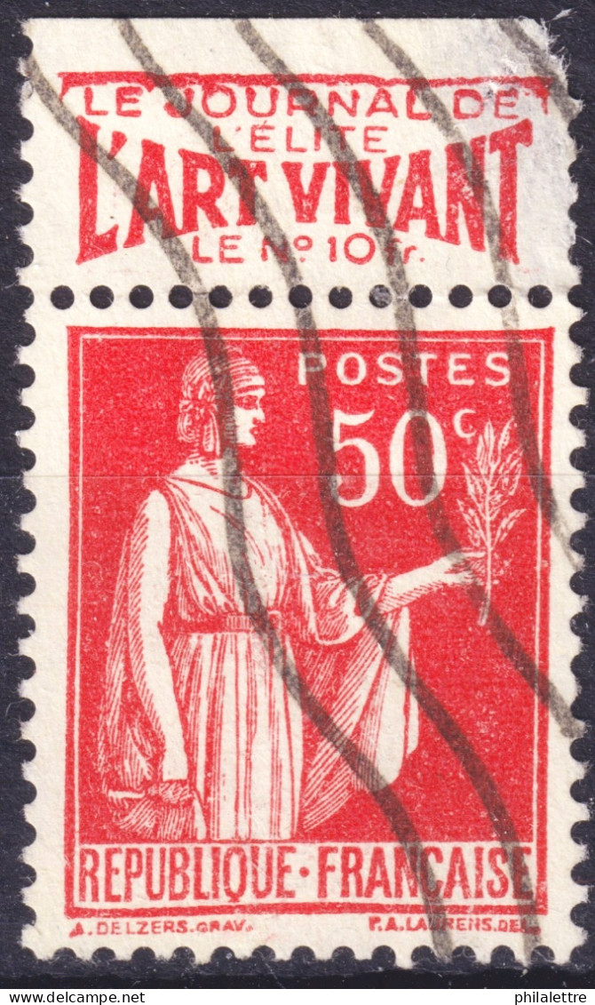 FRANCE - Yv.283 50c Paix Type 1 Avec PUB Art Vivant - Obl. TB - Gebruikt