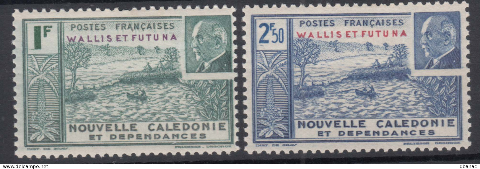 Wallis And Futuna 1941 Mi#100-101 Mint Hinged - Neufs