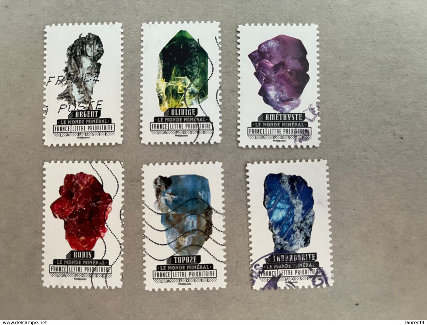 12-8-2023 (stamp) France - Precious Stones (6 Used Stamps) - Autres & Non Classés
