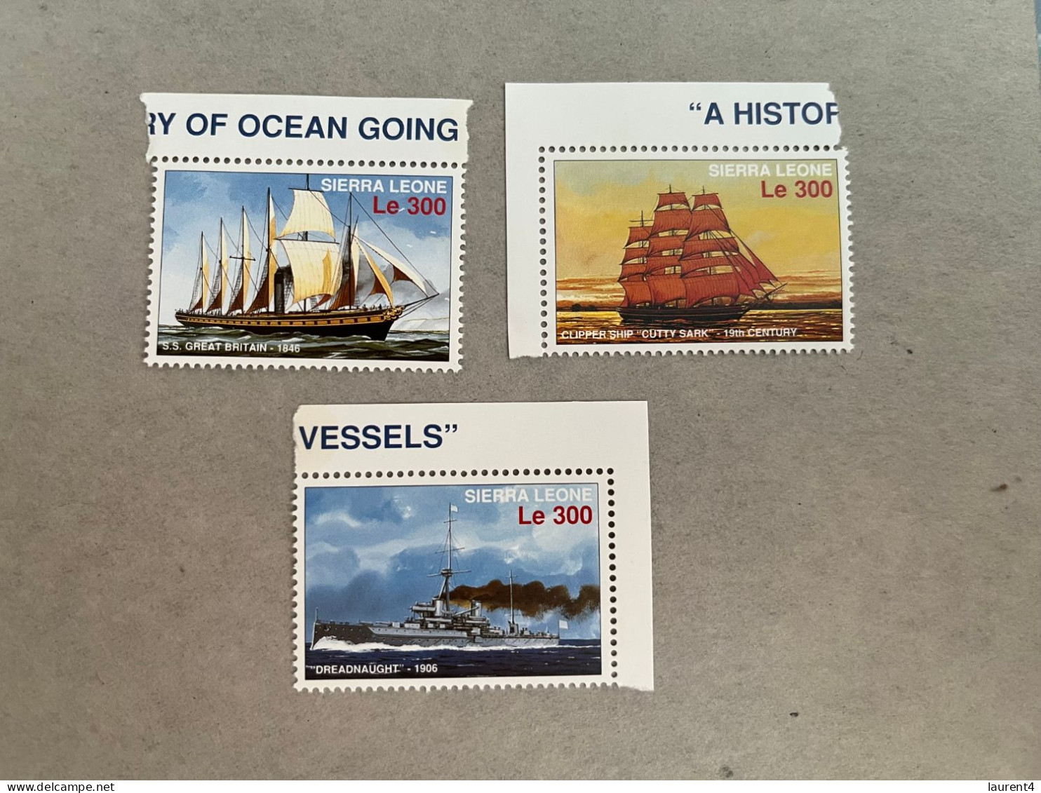 12-8-2023 (stamp) Sierra Leone Sail Ships (mint X 3) - Other (Sea)