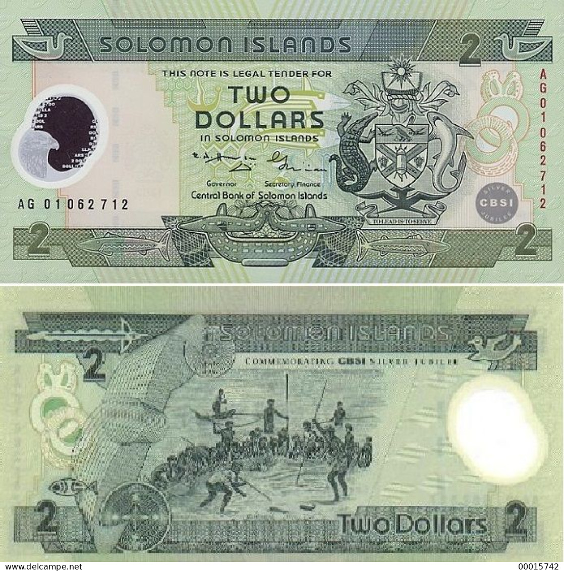 SOLOMON ISLANDS 2 DOLLARS COMMEMORATIVE 2001 P-23 POLYMER UNC D-1247 - Salomonseilanden