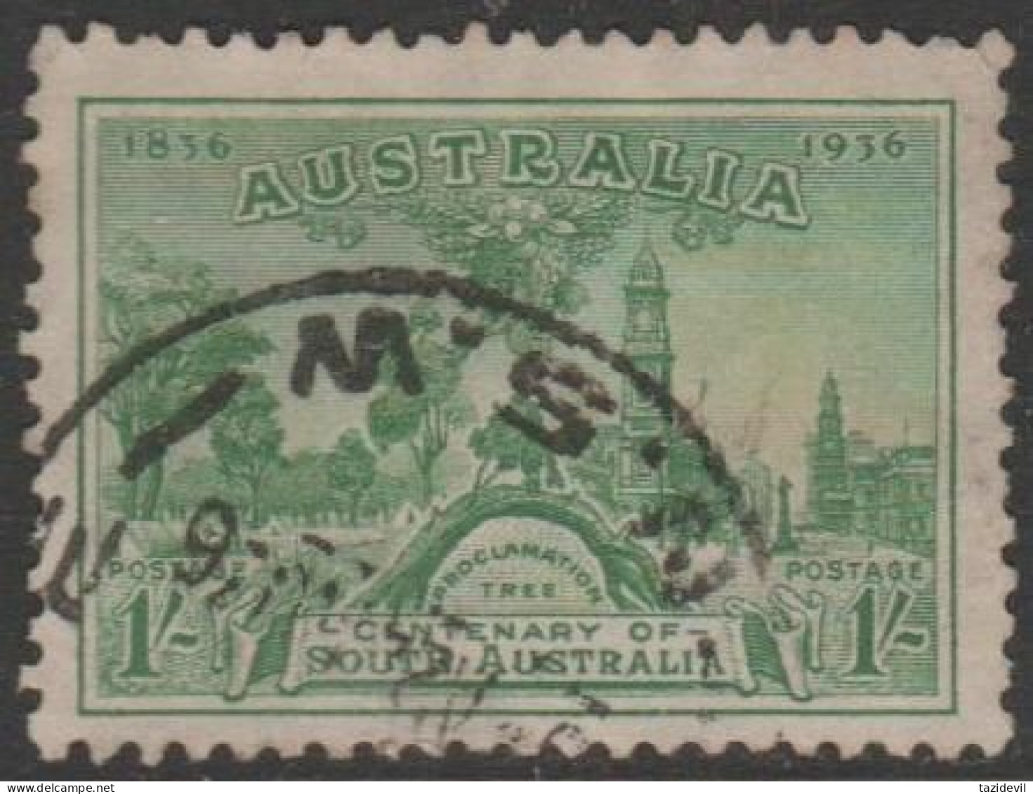 AUSTRALIA - USED - 1936 1/- South Australia Centenary - Usados