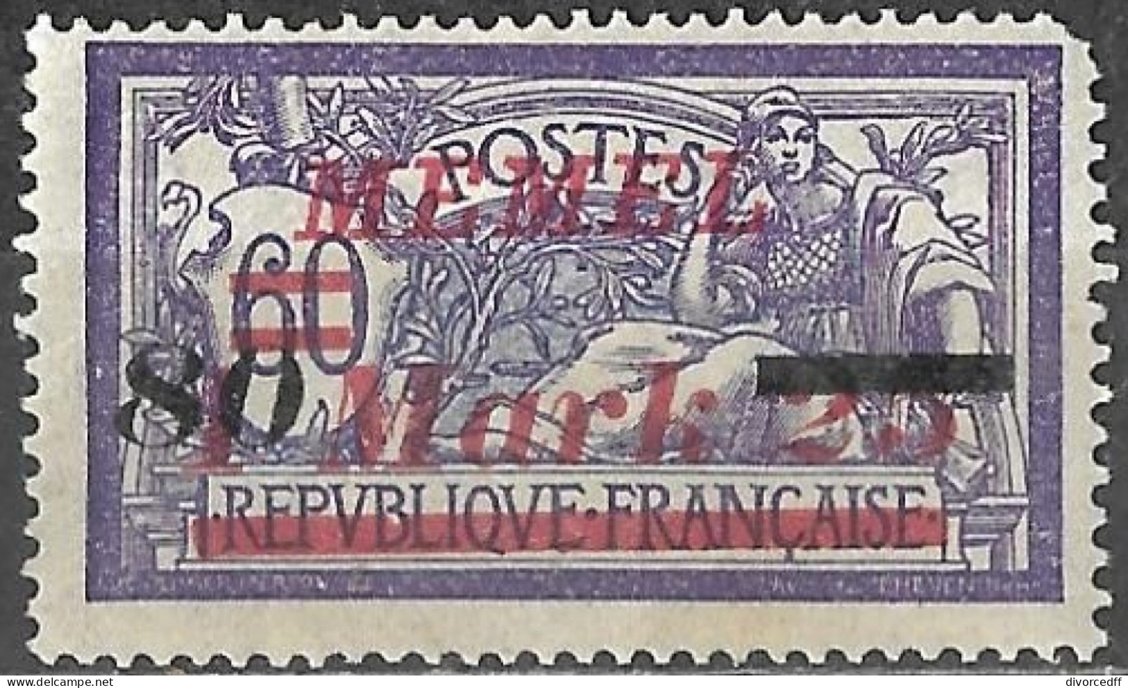 Memel Overprint On France 1922 Mint Stamp Surcharged 80 Marks [WLT211] - Unused Stamps