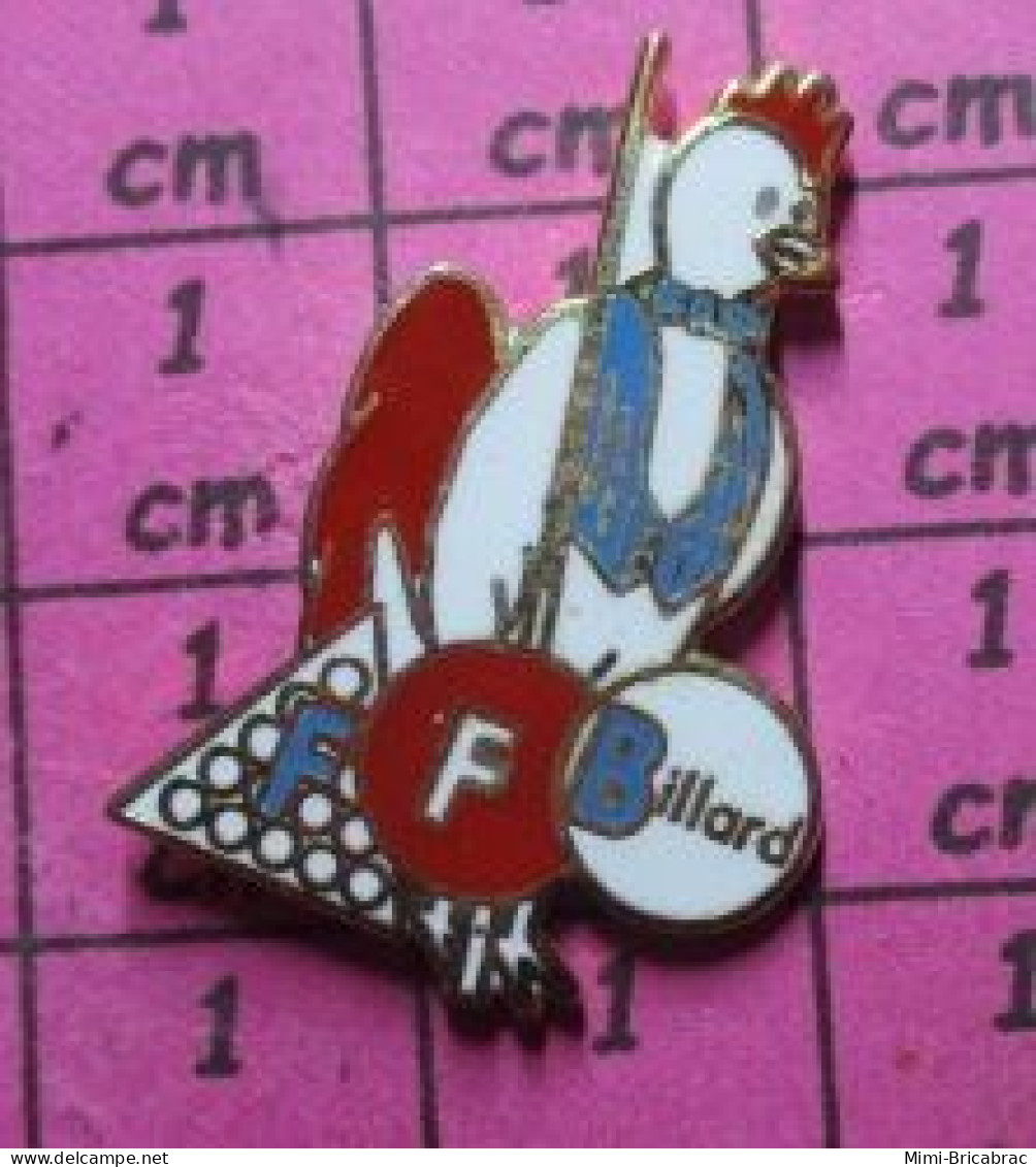 1115B Pin's Pins / Beau Et Rare / SPORTS / BILLARD COQ TRICOLORE FEDERATION FRANCAISE Par COINDEROUX CORNER - Biljart