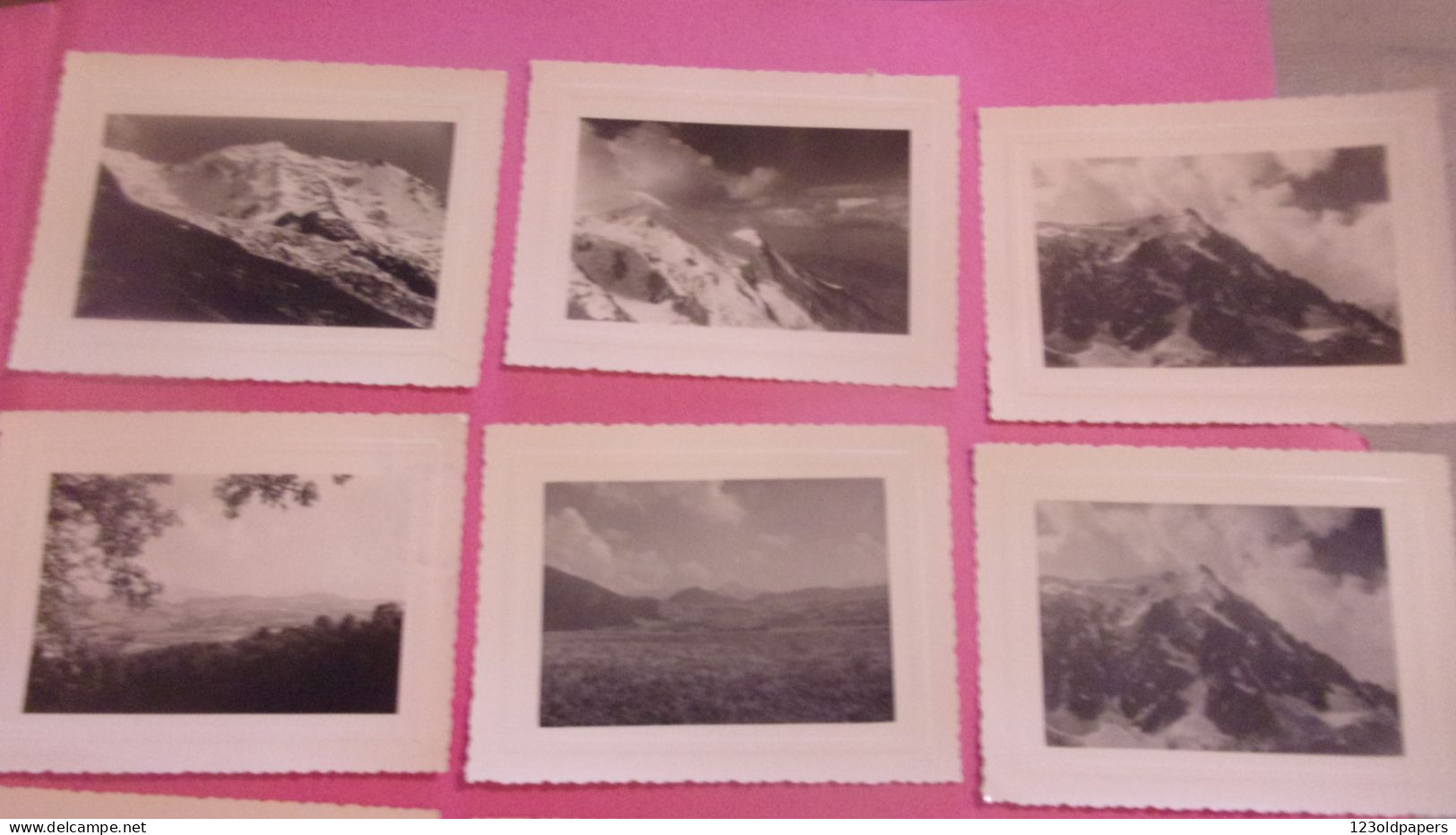 ENSEMBLE DE 24 PHOTOS AMATEUR DE 1957 CHAMONIX  LE BARGY LES BORNES GOULET BOSSONS LEGENDEES