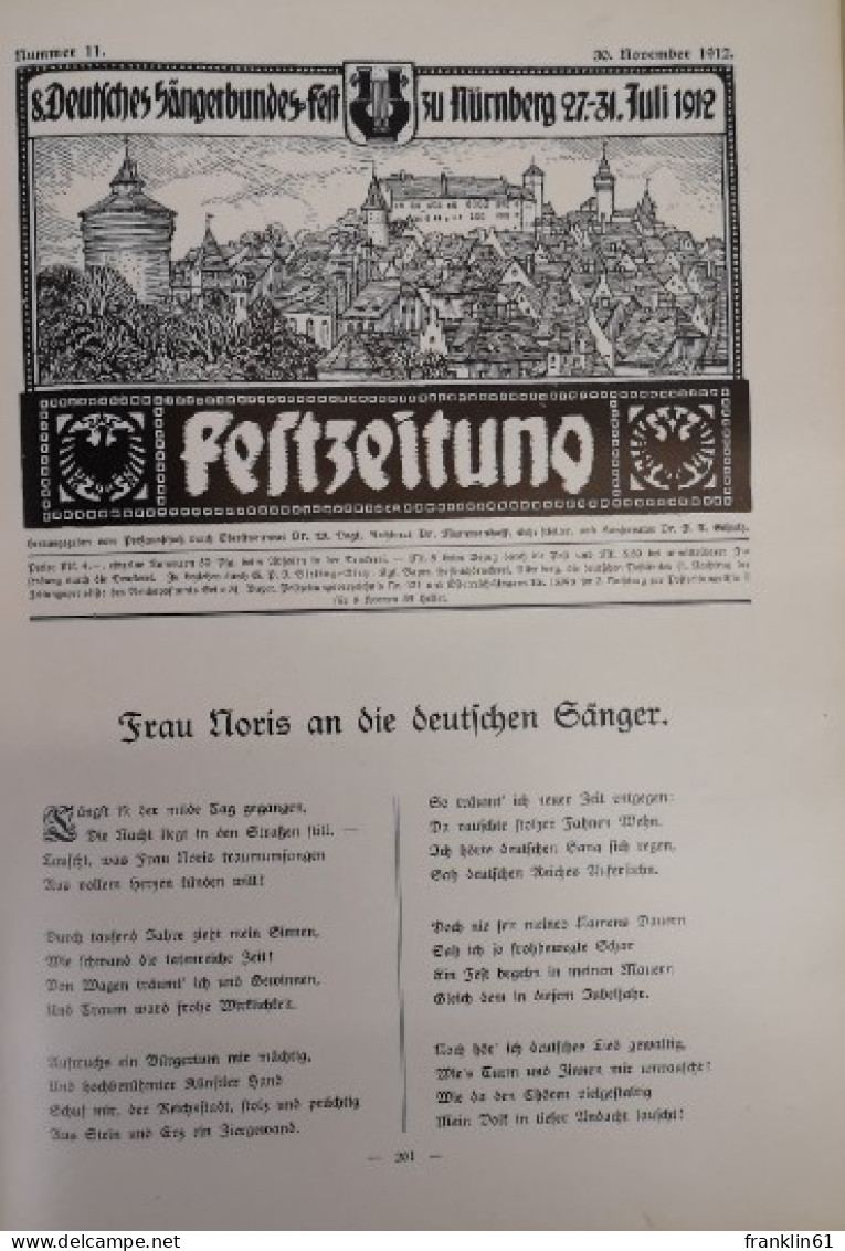 8. Deutsches Sängerbundes-Heft Nürnberg 1912. Fest-Zeitung.