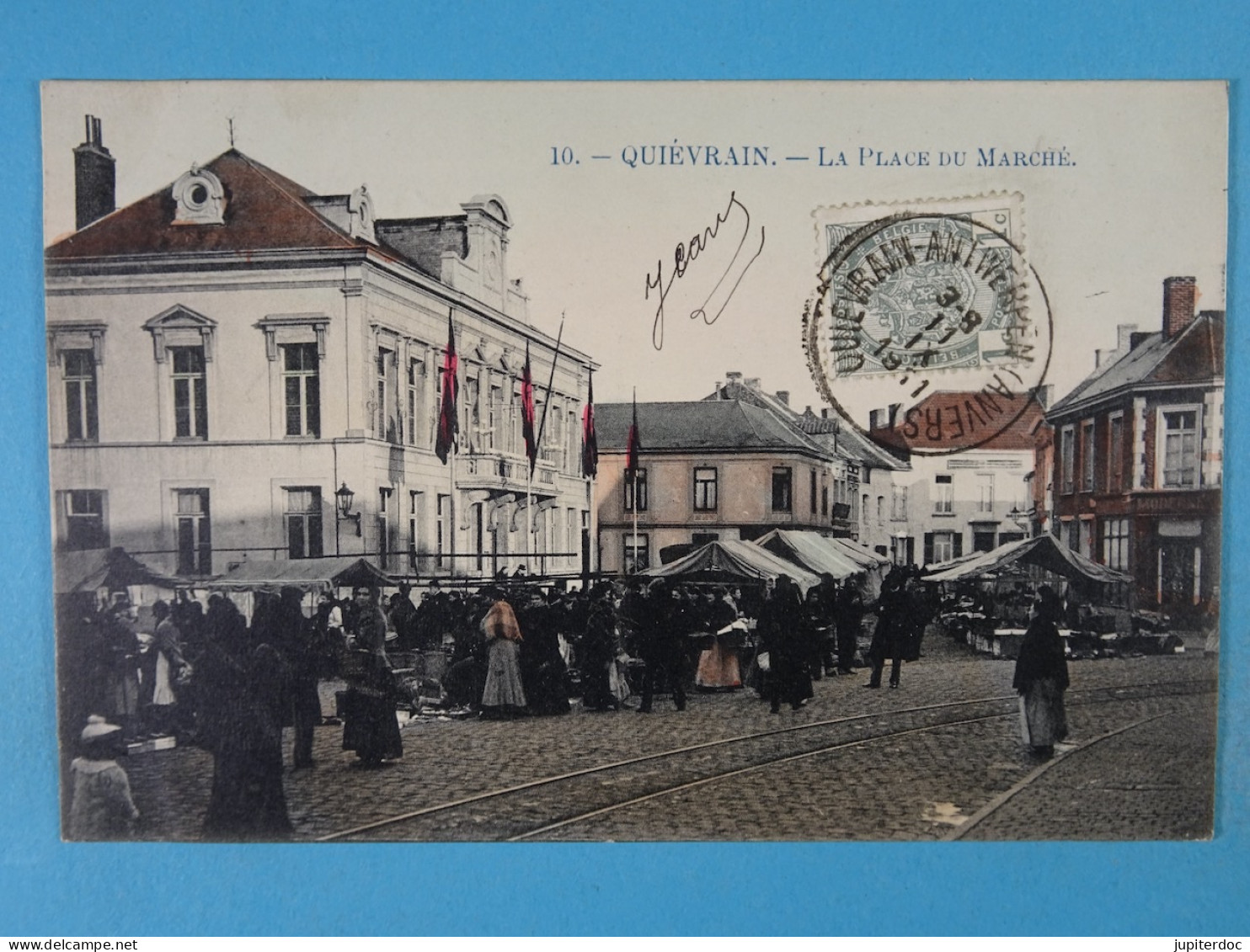 Quiévrain La Place Du Marché (Marcovici Colorisée) - Quiévrain