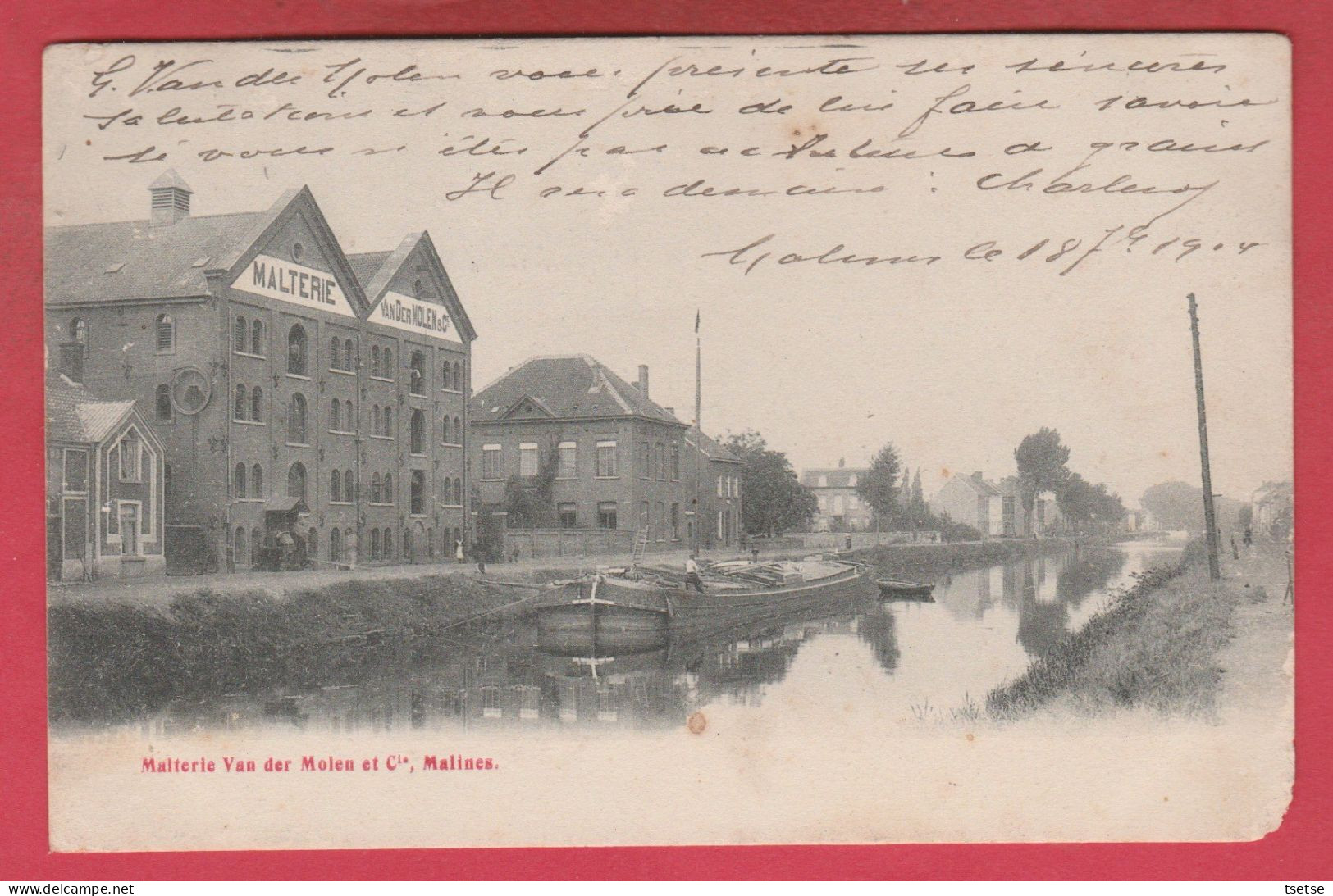 Mechelen / Malines - Malterie Van Der Molen Et Cie -1914 ( Verso Zien ) - Malines