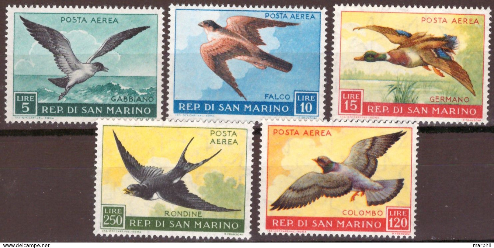 San Marino 1959 Posta Aerea UnN*A122/A126 5v Cpl Set MNH/** - Airmail