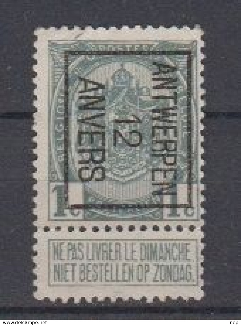 BELGIË - PREO - Nr 20 B  - ANVERS "12" ANTWERPEN- (*) - Typografisch 1906-12 (Wapenschild)