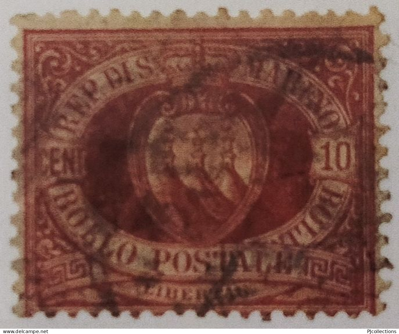 5007- SAN MARINO 1894/99 10 CENTS ROSSO USATO - USED - Gebraucht