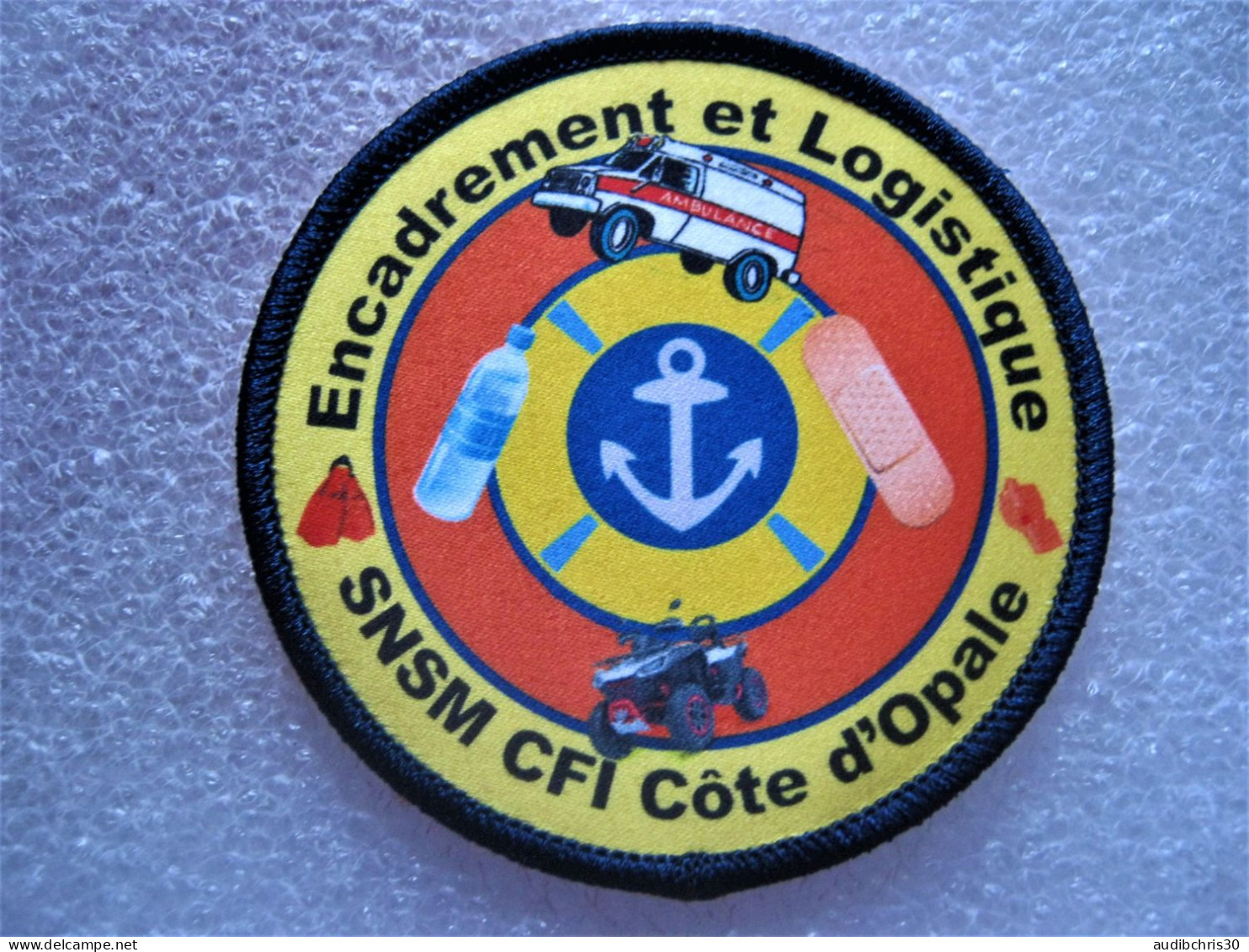 ECUSSON SNSM SAUVETEURS EN MER LE C.F.I DE COTE D'OPALE SUR SCRATCH  80MM - Pompiers
