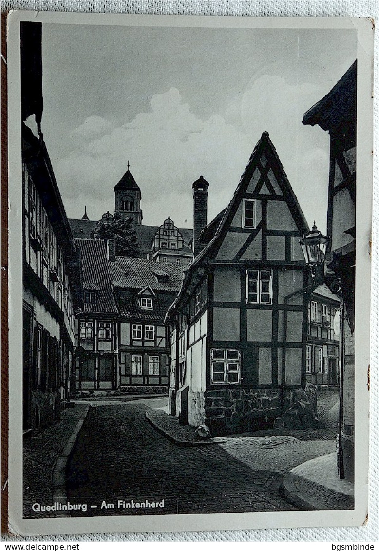 Alte Karte "QUEDLINBURG - Am Finkenherd" Gelaufen - Quedlinburg