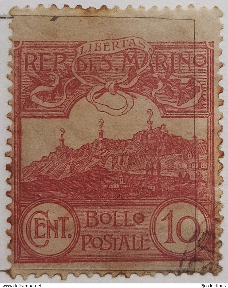 5018- SAN MARINO 1903 VEDUTE 10c - VIEWS 10c USATO - USED - Used Stamps