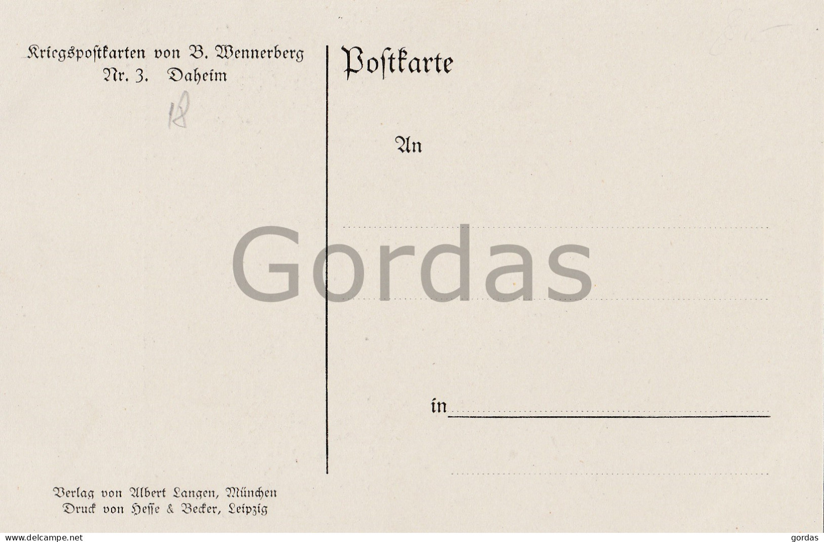 Illustrateur B. Wennerberg - 3. Daheim - Wennerberg, B.