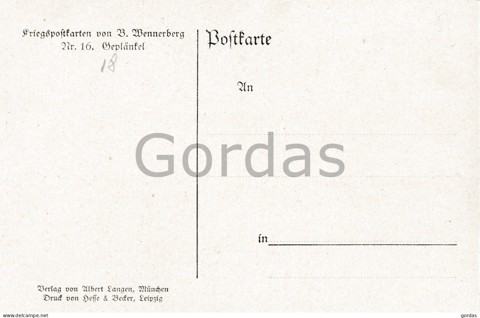 Illustrateur B. Wennerberg - 16. Geplankel - Wennerberg, B.