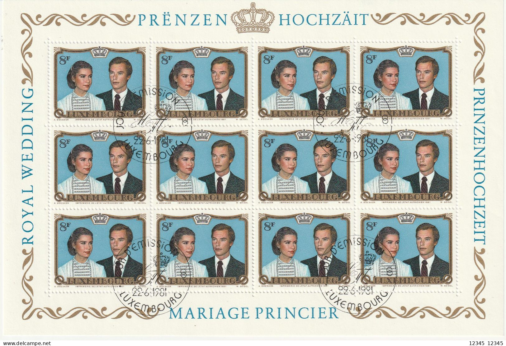 Luxemburg 1981, Gestempeld, USED, Wedding Of Hereditary Grand Duke Henri And Hereditary Grand Duchess Maria Teresa. - Gebraucht