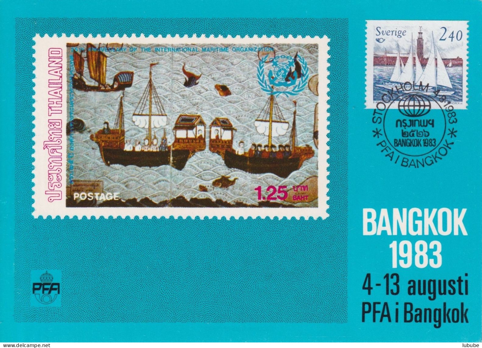Sonderkarte  "Pfa I Bangkok"  Stockholm       1983 - Lettres & Documents