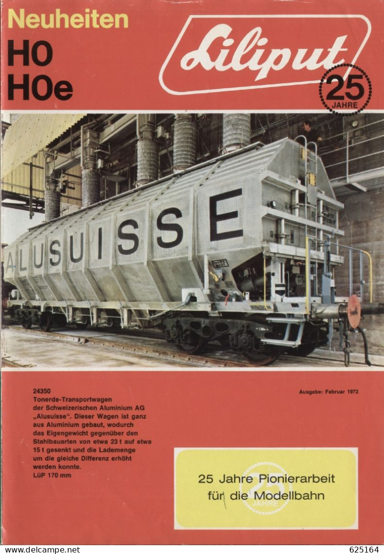 Catalogue LILIPUT HO HOe Neuheiten 1972 25 Jahre - Duits