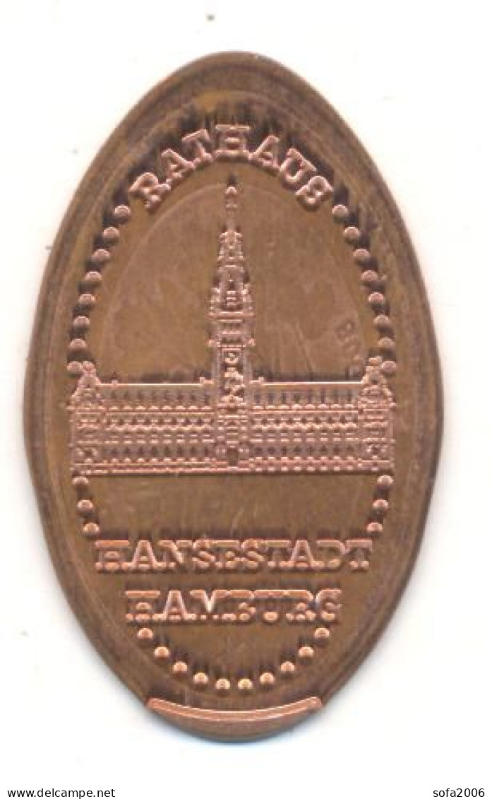 Souvenir Jeton Token Germany-Deutschland Hamburg Hansestadt Rathaus - Pièces écrasées (Elongated Coins)