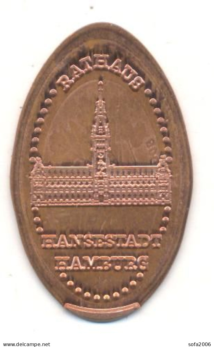 Souvenir Jeton Token Germany-Deutschland Hamburg Hansestadt Rathaus - Souvenirmunten (elongated Coins)