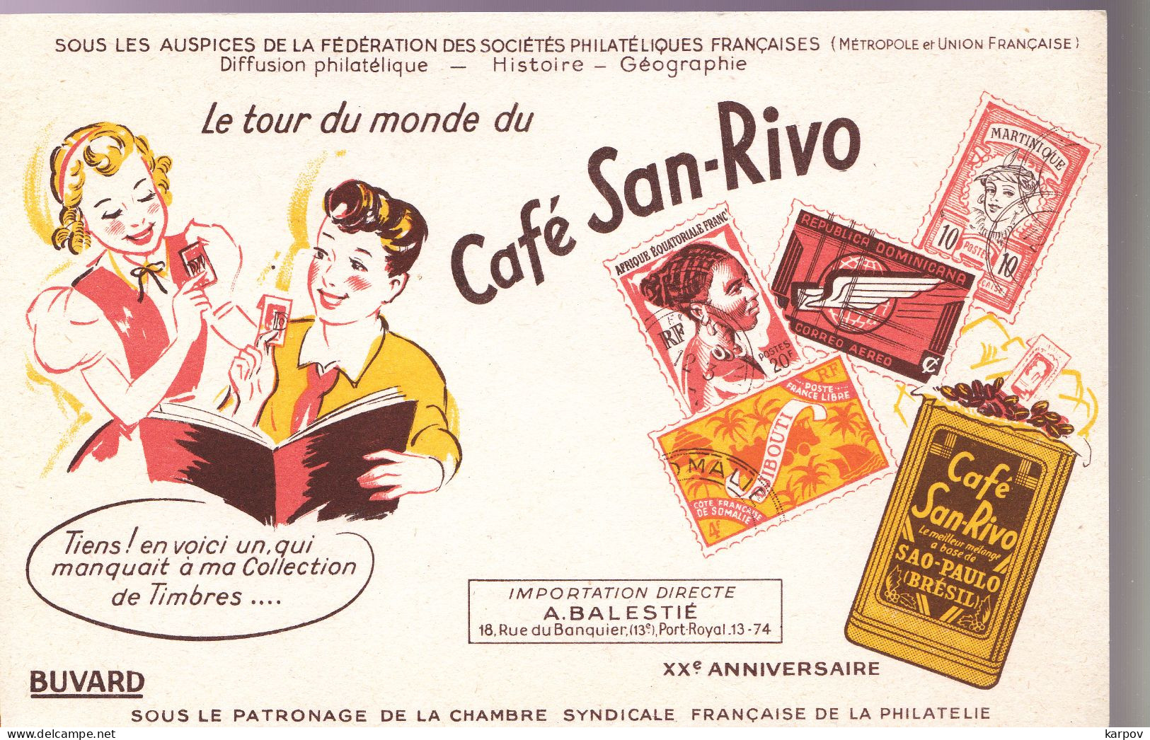 VIEUX PAPIERS - BUVARDS  - CAFÉ SAN RIVO - Koffie En Thee