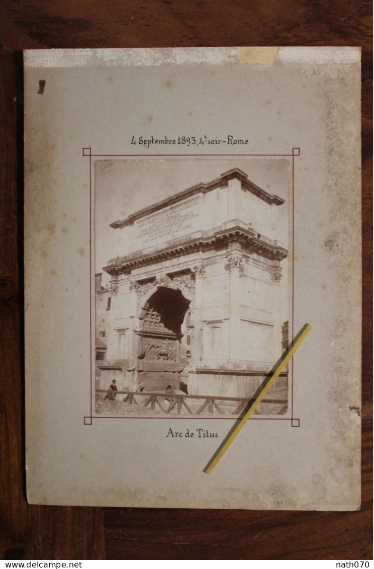 Photo 1893 Rome Arc De Titus Italie Tirage Albuminé Albumen Print Vintage Animée Roma - Antiche (ante 1900)