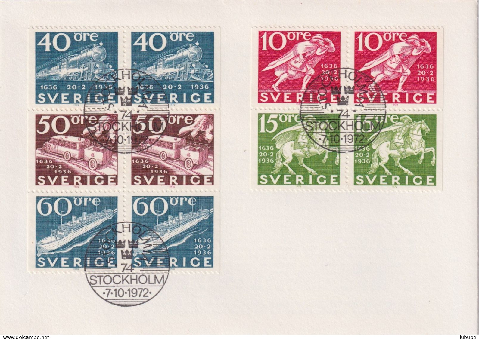 FDC  "Stockholmia - 300 Ar Postverket"         1972 - Covers & Documents