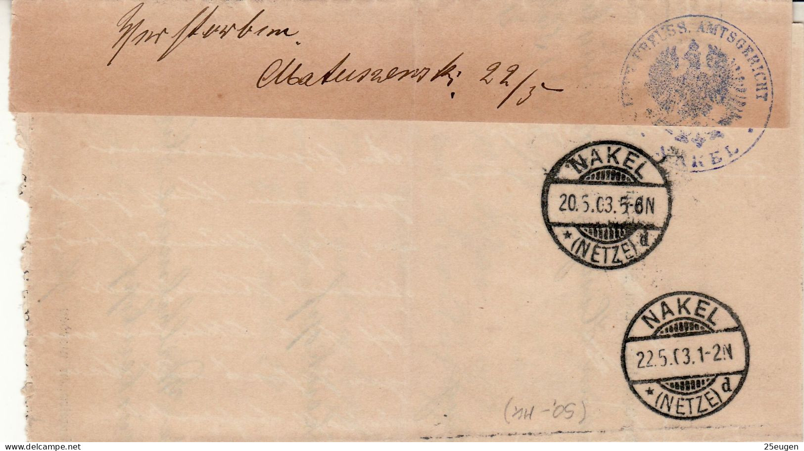 POLAND / GERMAN ANNEXATION 1903  LETTER  SENT FROM NAKŁO TO BYDGOSZCZ - Brieven En Documenten