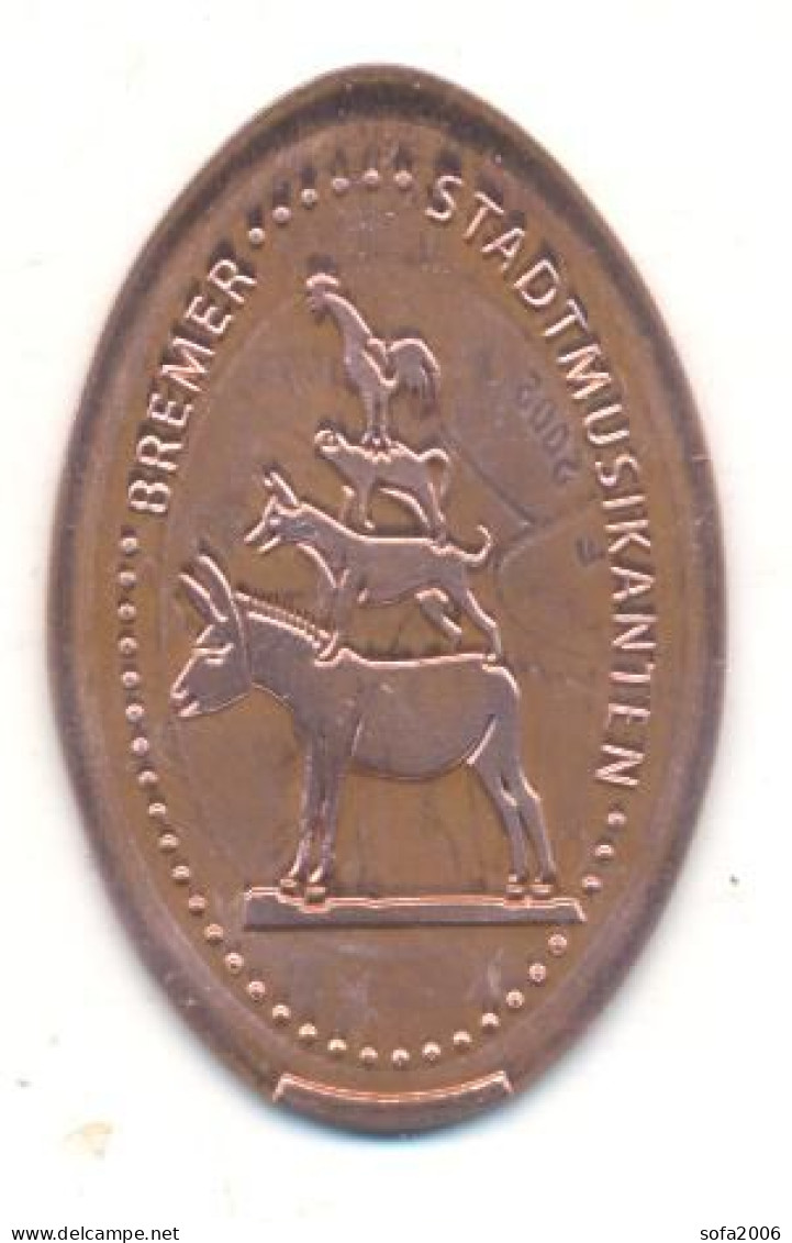 Souvenir Jeton Token Germany-Deutschland Bremer Stadtmusikanten - Souvenirmunten (elongated Coins)