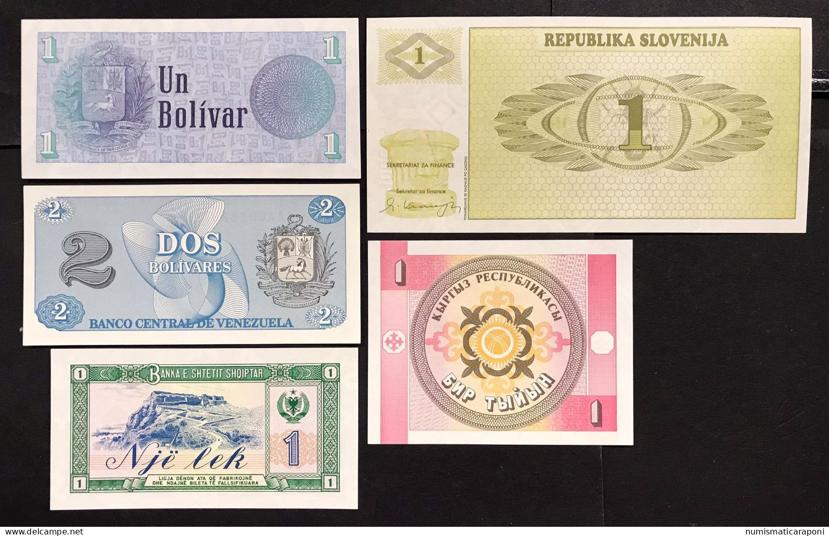 Albania Slovenia Venezuela Austria Singapore 9 Banconote   LOTTO 4705 - Albania