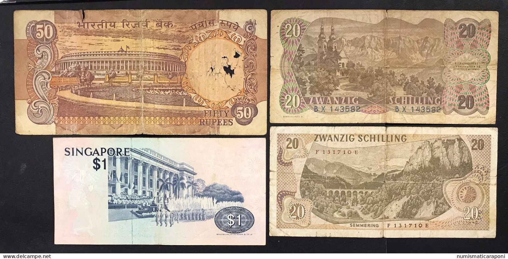 Albania Slovenia Venezuela Austria Singapore 9 Banconote   LOTTO 4705 - Albania
