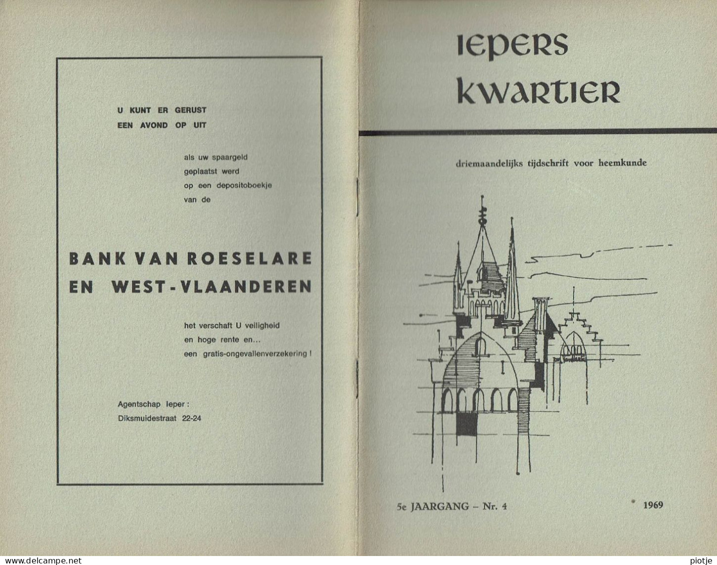 * Ieper - Ypres * (Iepers Kwartier - Jaargang 5 - Nr 4 - December 1969) Tijdschrift Voor Heemkunde - Heemkundige Kring - Geography & History