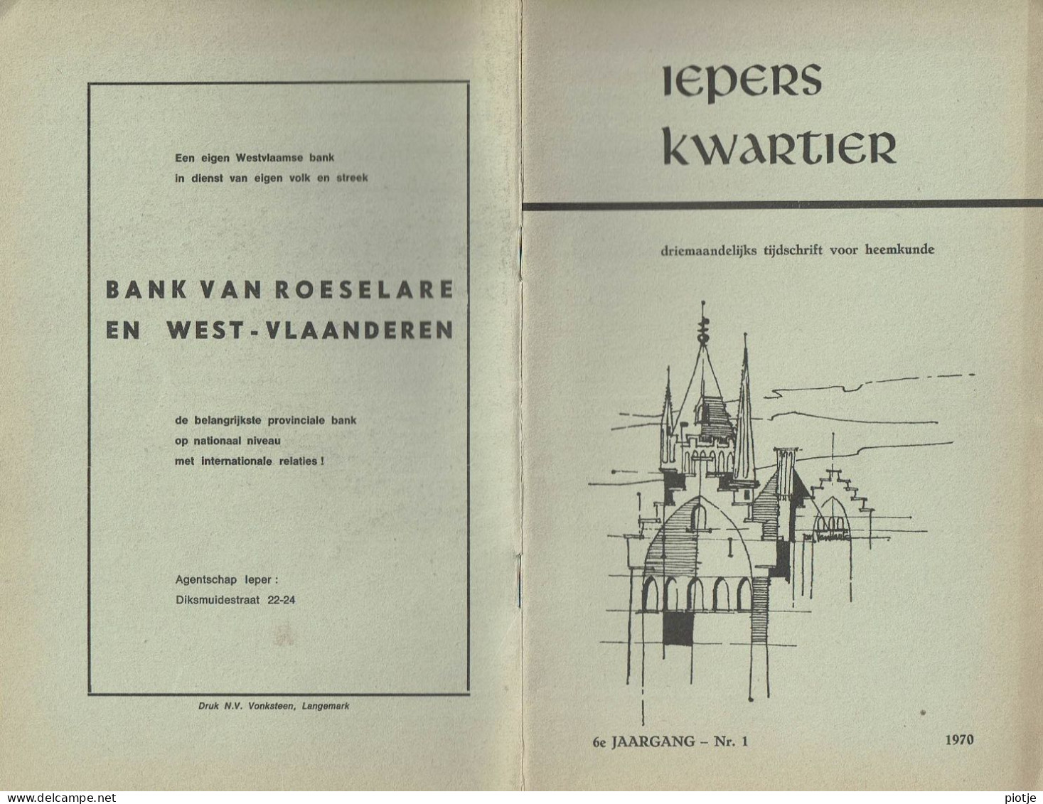 * Ieper - Ypres * (Iepers Kwartier - Jaargang 6 - Nr 1 - Maart 1970) Tijdschrift Voor Heemkunde - Heemkundige Kring - Geografía & Historia