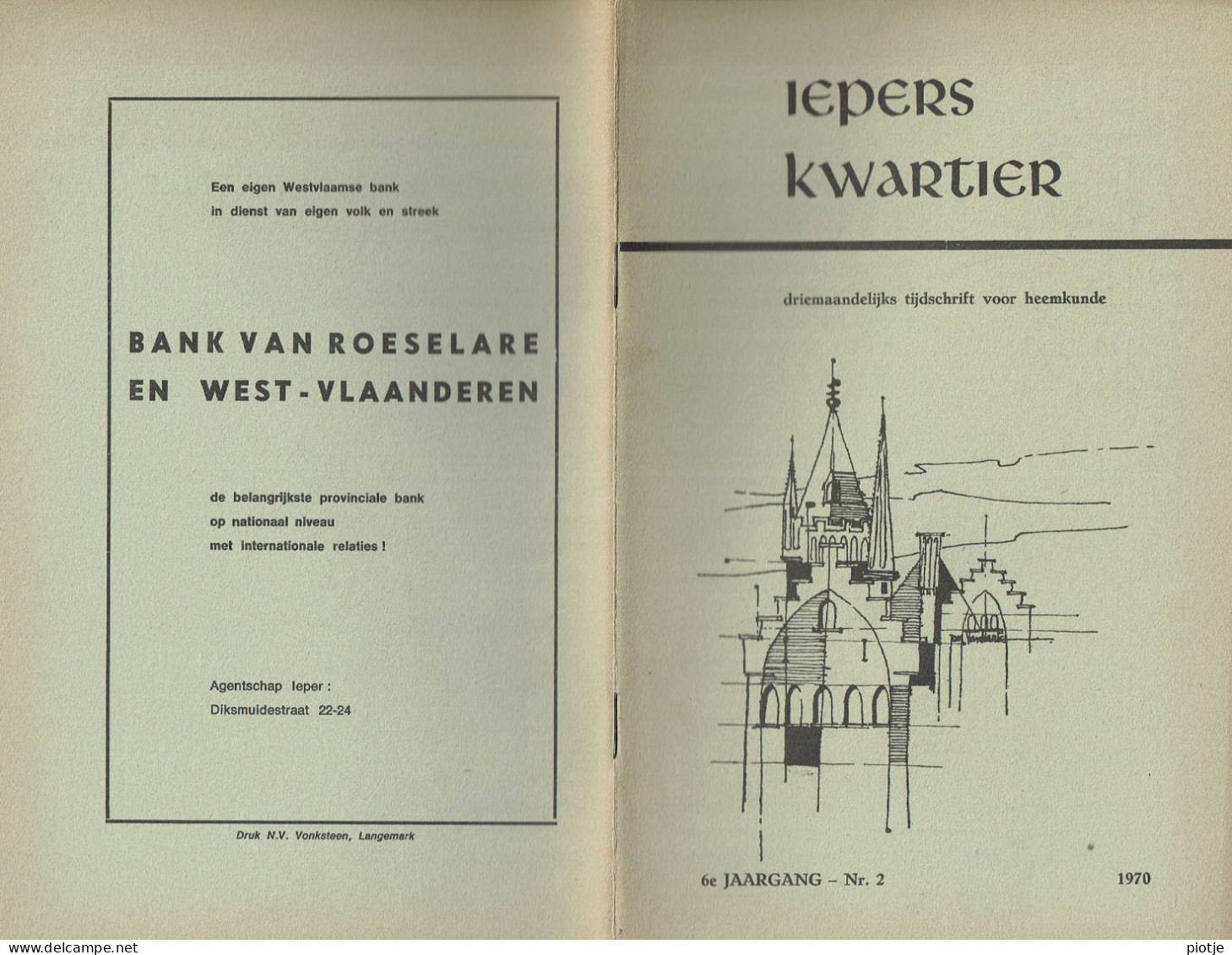 * Ieper - Ypres * (Iepers Kwartier - Jaargang 6 - Nr 2 - Juni 1970) Tijdschrift Voor Heemkunde - Heemkundige Kring - Géographie & Histoire