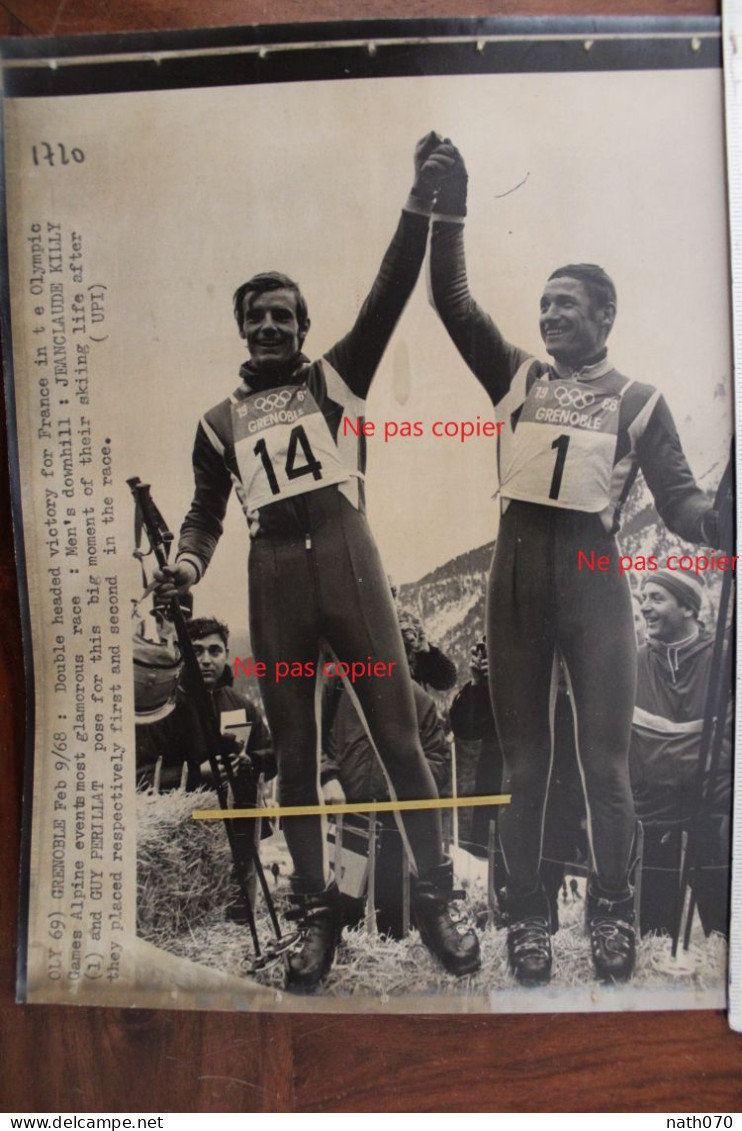 Photo 1968 Jeux Olympiques Jean Claude Killy Guy Perillat Tirage Vintage Print Ski Olympic Games UPI - Sport Invernali