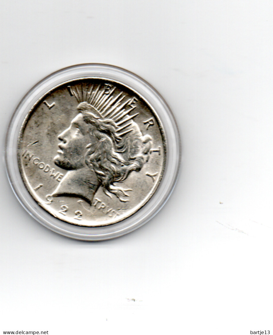 USA AMERIKA $ 1,--  PEACE DOLLAR 1922 KWALITEIT - 1921-1935: Peace (Paix)