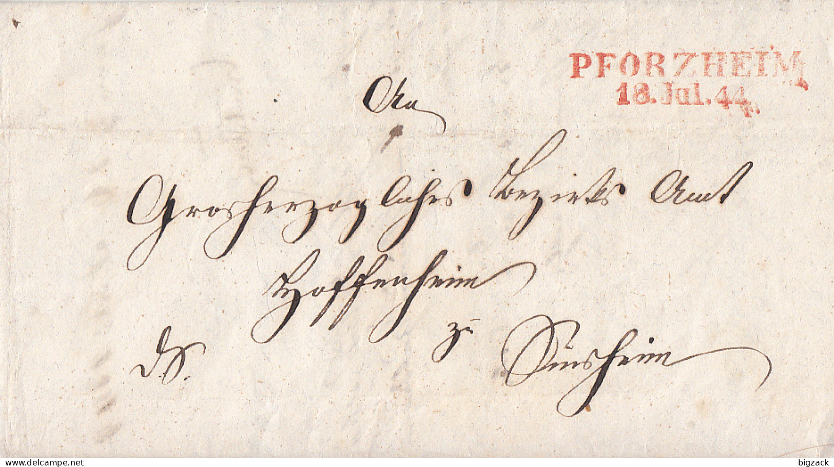 Baden Brief L2 Pforzheim 18. Jul. 1844 - Covers & Documents