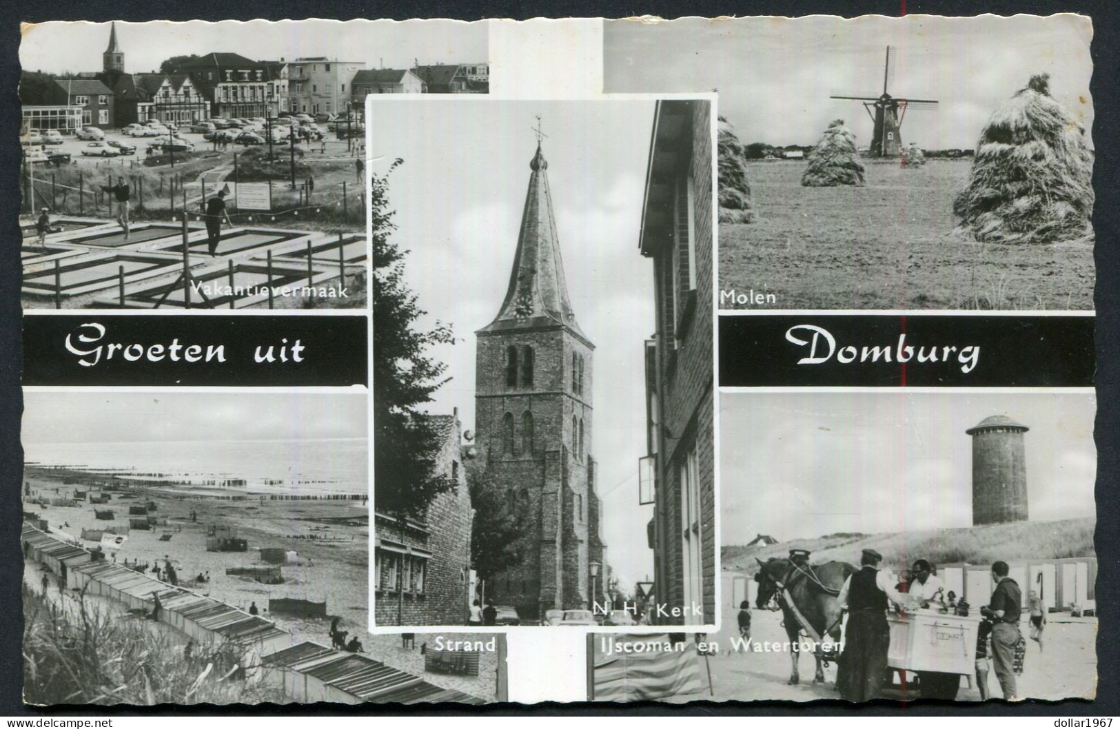 Groeten Uit Domburg   -  Used : 9-8-1966  - 2 Scans For Originalscan !! - Domburg