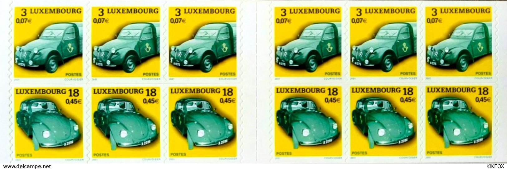 Luxembourg , Luxemburg , 2001,  Mi 1537-1538, MH CARNET, BOOKLET, VOITURES DE SERVICE D'ANTAN,POSTFRISCH - Libretti