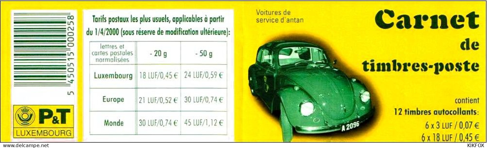 Luxembourg , Luxemburg , 2001,  Mi 1537-1538, MH CARNET, BOOKLET, VOITURES DE SERVICE D'ANTAN,POSTFRISCH - Postzegelboekjes