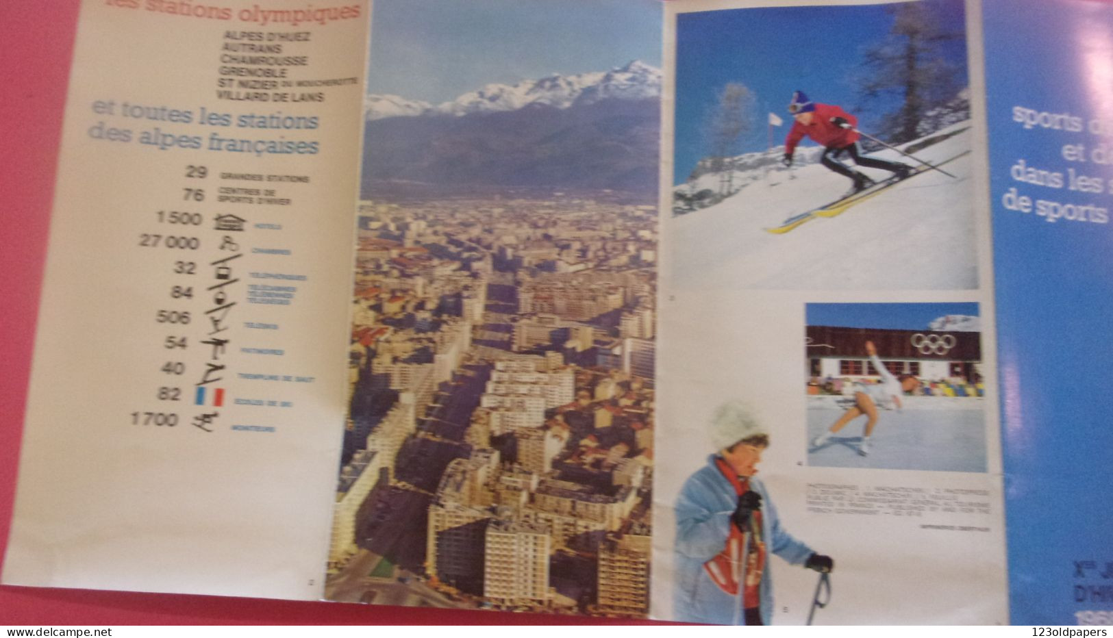 X° Jeux Olympiques D'hiver Grenoble 1968 Fascicule STATIONS ALPE D HUEZ AUTRANS CHAMROUSSE ST NIZIER VILLARD - Reiseprospekte